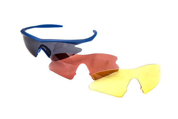 safety glasses for shooting isolated on white background