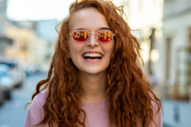 Young woman on street