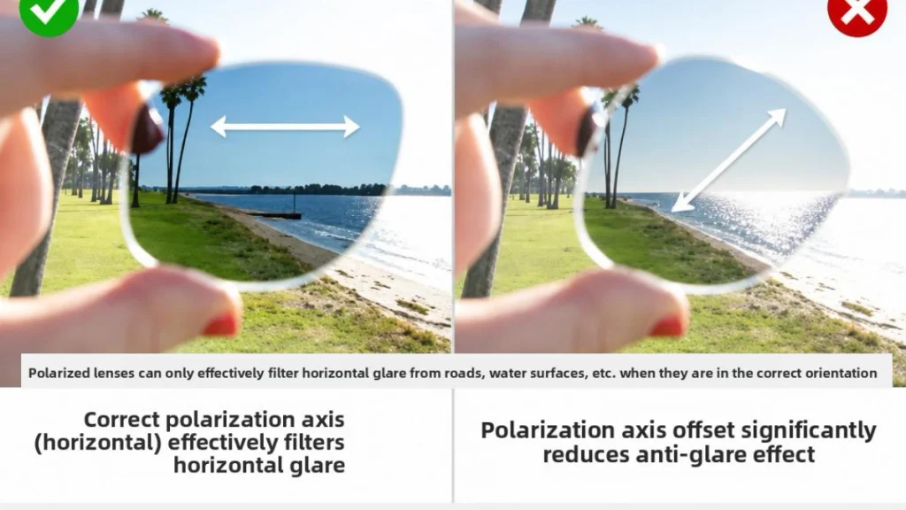 polarized sports sunglasses axis correct vs incorrect