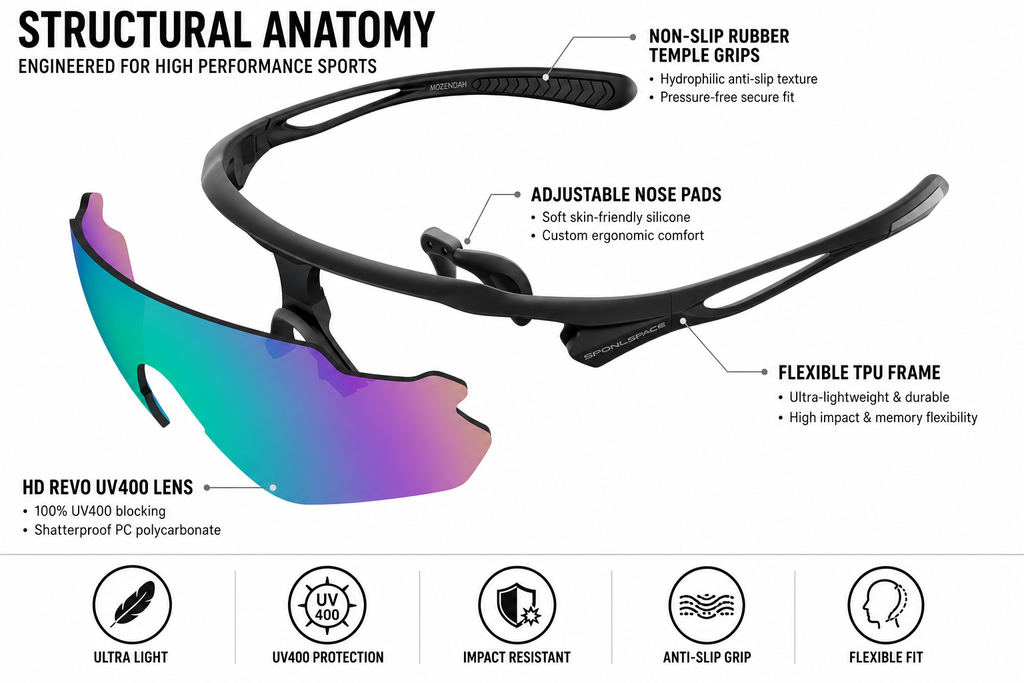 diagram of baseball eyewear construction