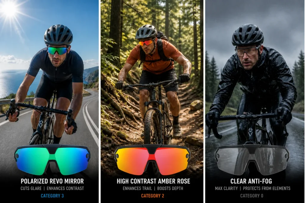 interchangeable lens cycling sunglasses modular frame lens set